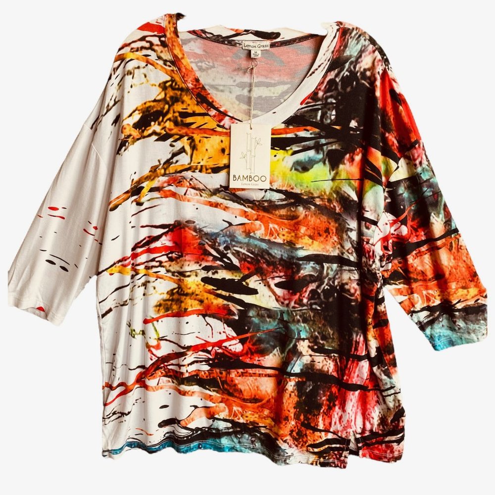 Lemon Grass Bamboo V-Neck Tee NWT